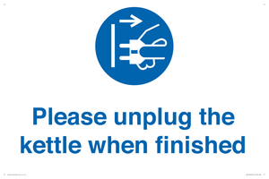 Please unplug the kettle when finished